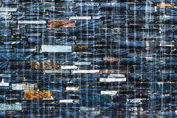 beautifull background  - waterfall in font of stonewall