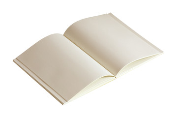  blank open notebook paper isolated on white background