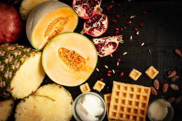 Fruits with wafers