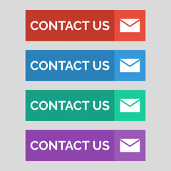 Contact us flat buttons on grey background.
