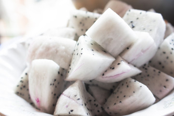 dragon fruit cut fresh  tasty