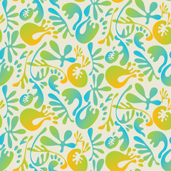 Abstract tropical colorful floral seamless pattern.