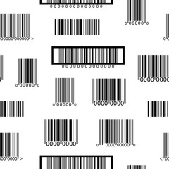 Seamless black and white pattern with barcodes