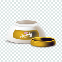 Vector illustration in realism style with cream cosmetic with oil