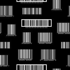 Seamless black and white pattern with barcodes