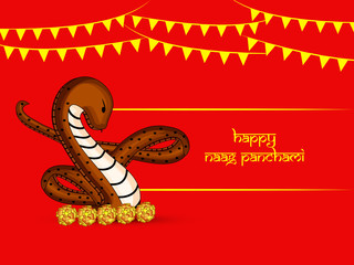 Illustration of background for the occasion of hindu religious festival Naag Panchami celebrated in India