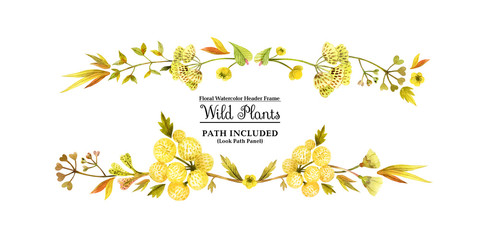 Yellow wild plants head banner