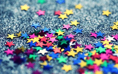 Vintage of star decorations abstract blur background