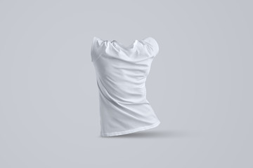 Business  mockup with  shape of the white female  t-shirt without body.