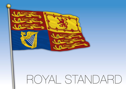 Royal Standard flag, United Kingdom, vector illustration