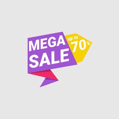 Mega Sale poster, banner.