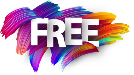 Free paper poster with colorful brush strokes.