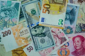 Different paper bills.