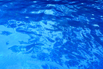 Fototapeta na wymiar Swimming pool water. Blue water background