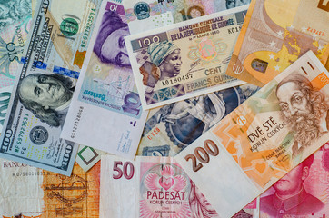 Different paper bills.
