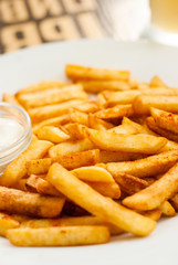 French fries on a white plate