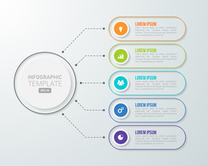 Fototapeta na wymiar Infographic template for business, education, web design, banners, brochures, flyers, diagram, workflow, timeline. Vector illustration.