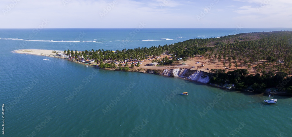 Wall mural aerial image of gunga point, alagoas