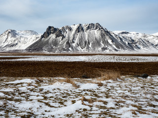Black mountain on route 54 Iceland