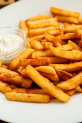 French fries on a white plate