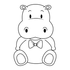 cute and adorable hippo character