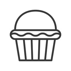 cute cup cake, sweets and dessert outline icon
