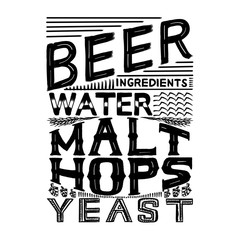Obraz premium beer ingredient, beer typography