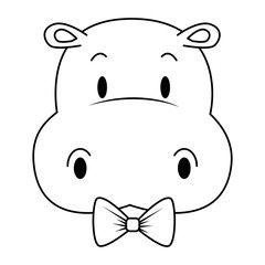 cute and adorable hippo character