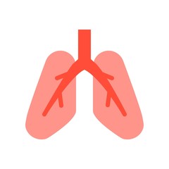 Lungs, medical and hospital related flat design icon set