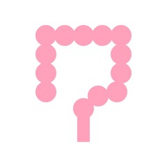 large intestine, medical and hospital related flat design icon set