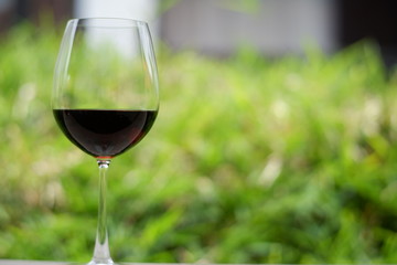 red wine in glass