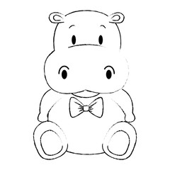 cute and adorable hippo character