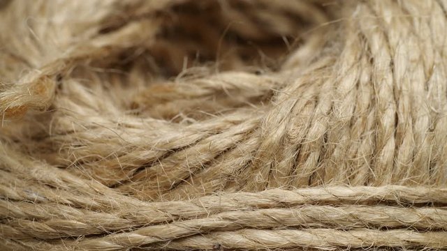 Jute burlap rustic twine string rope cord. Close up.
