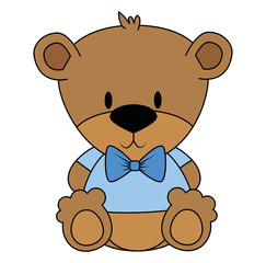 cute and adorable bear teddy character
