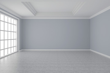 Empty room interior 3d rendering