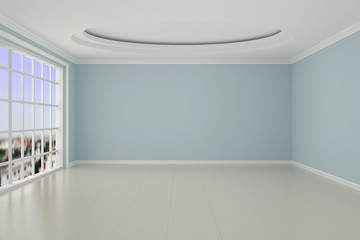 Empty room interior 3d rendering