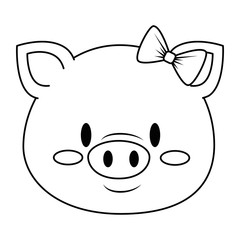 cute and adorable female piggy character