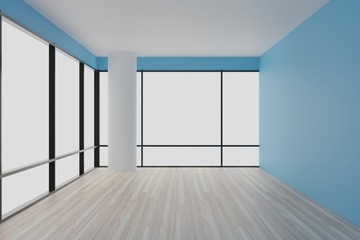 Empty room interior 3d rendering
