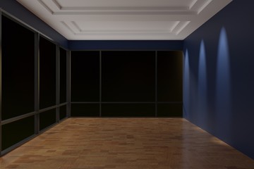 Empty room interior 3d rendering