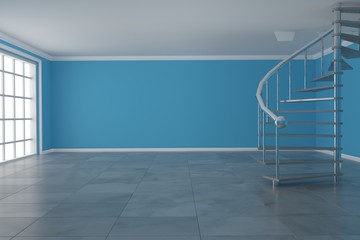 Empty room interior 3d rendering