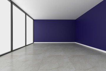 Empty room interior 3d rendering