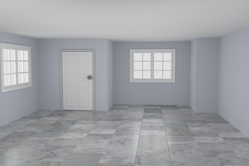 Empty room interior 3d rendering