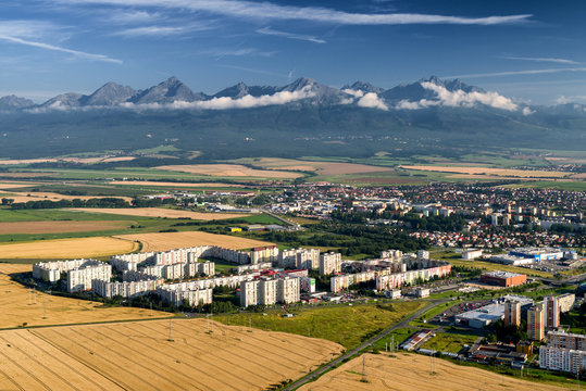 High Tatras mountains and city Poprad, Slovakia