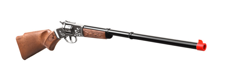 plastic toy gun rifle isolated  on white