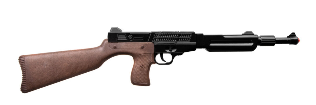 plastic toy gun rifle isolated  on white