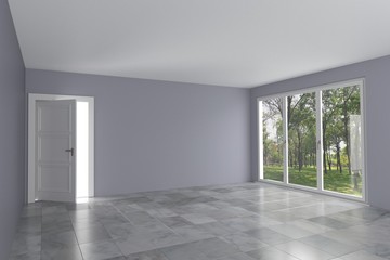 Empty room interior 3d rendering