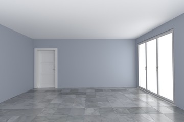 Empty room interior 3d rendering
