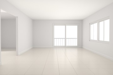 Empty room interior 3d rendering