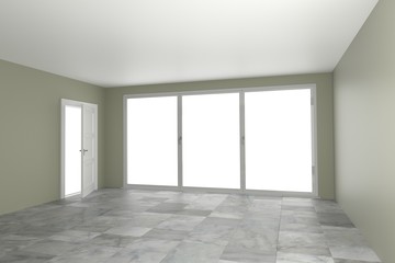 Empty room interior 3d rendering