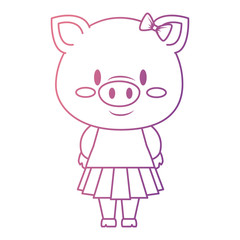 cute and adorable female piggy character